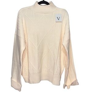 Venini Cream Cowl Turtleneck Sweater Soft Knit
